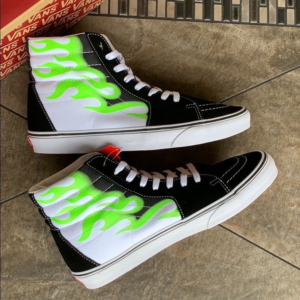 •VANS SK-8 HI FLAME black/true white Mens - Picture 4 of 16